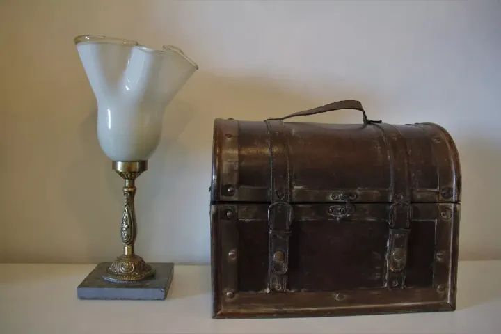 Luminaria em Bronze e Vidro Murano - Norte Americana Anos 40 / 50 - Foto 6