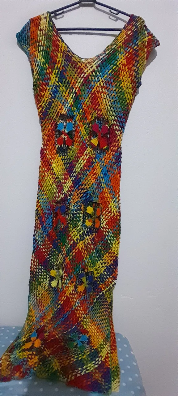 Vestido artesanal em Renda Filé- peça exclusiva