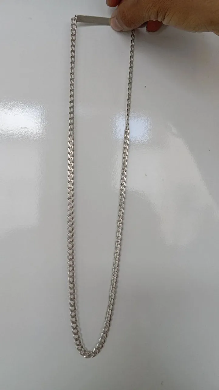 Corrente de prata 65 cm 1x1