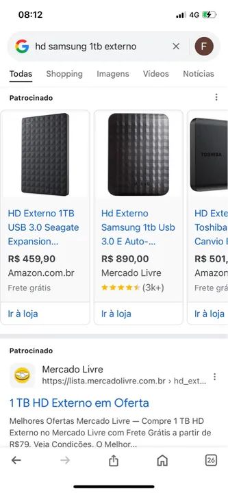 HD Externo Samsung 1TB
