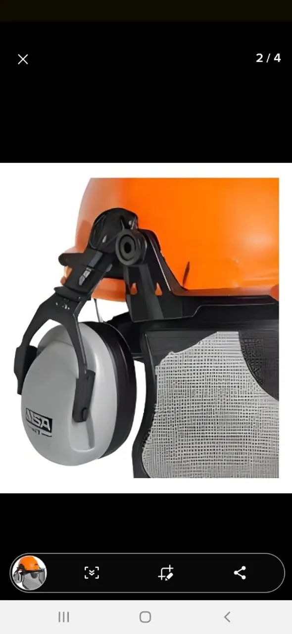 Capacete florestal com protetor facial e abafador stihl original - Foto 2