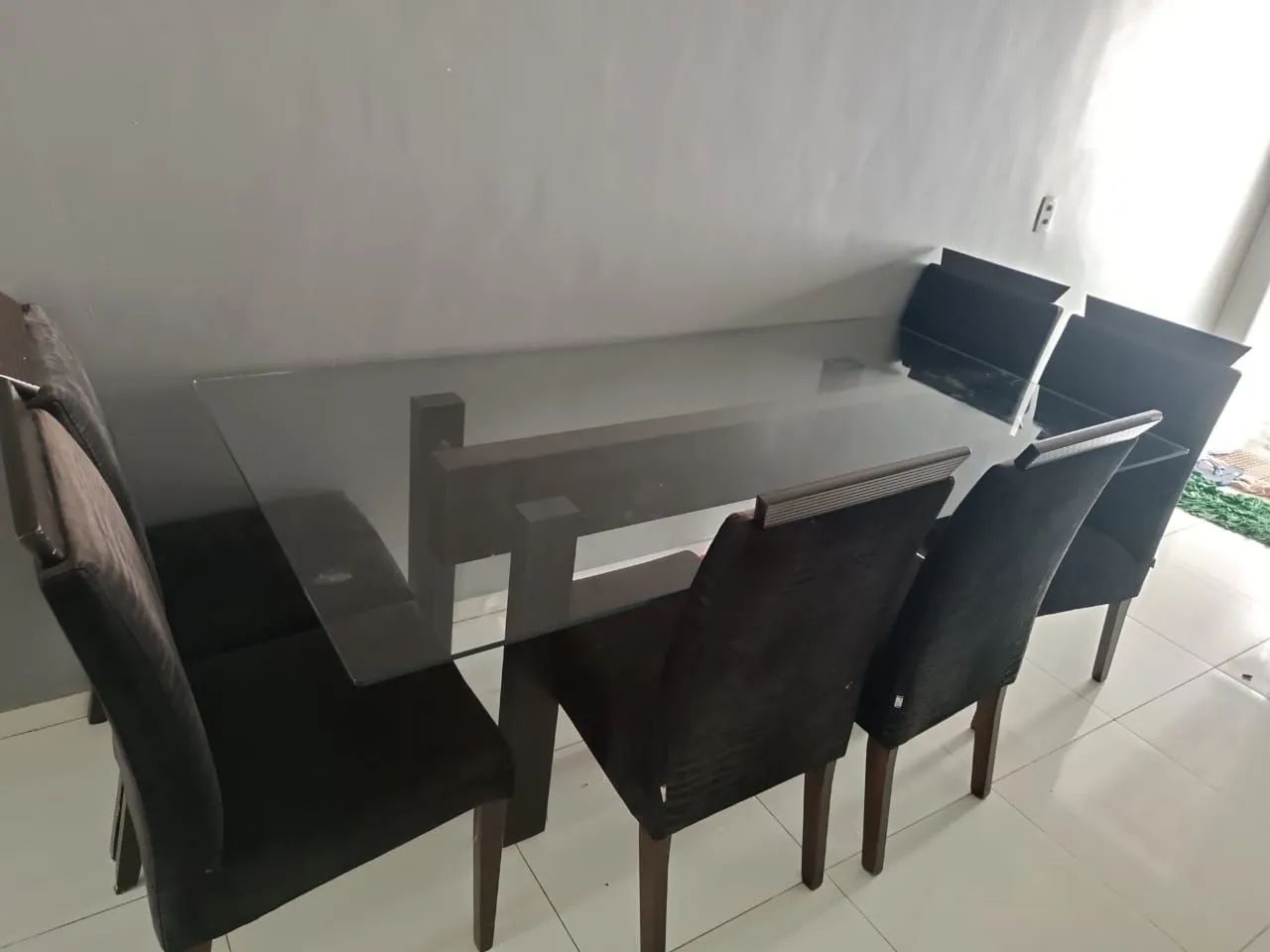 Dining Table with Glass Top 2.10x 1.20 with Modern and Elegant Design63825051063427124