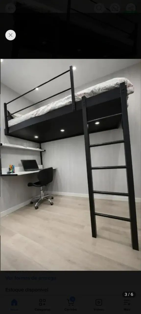Cama suspensa solteiro 