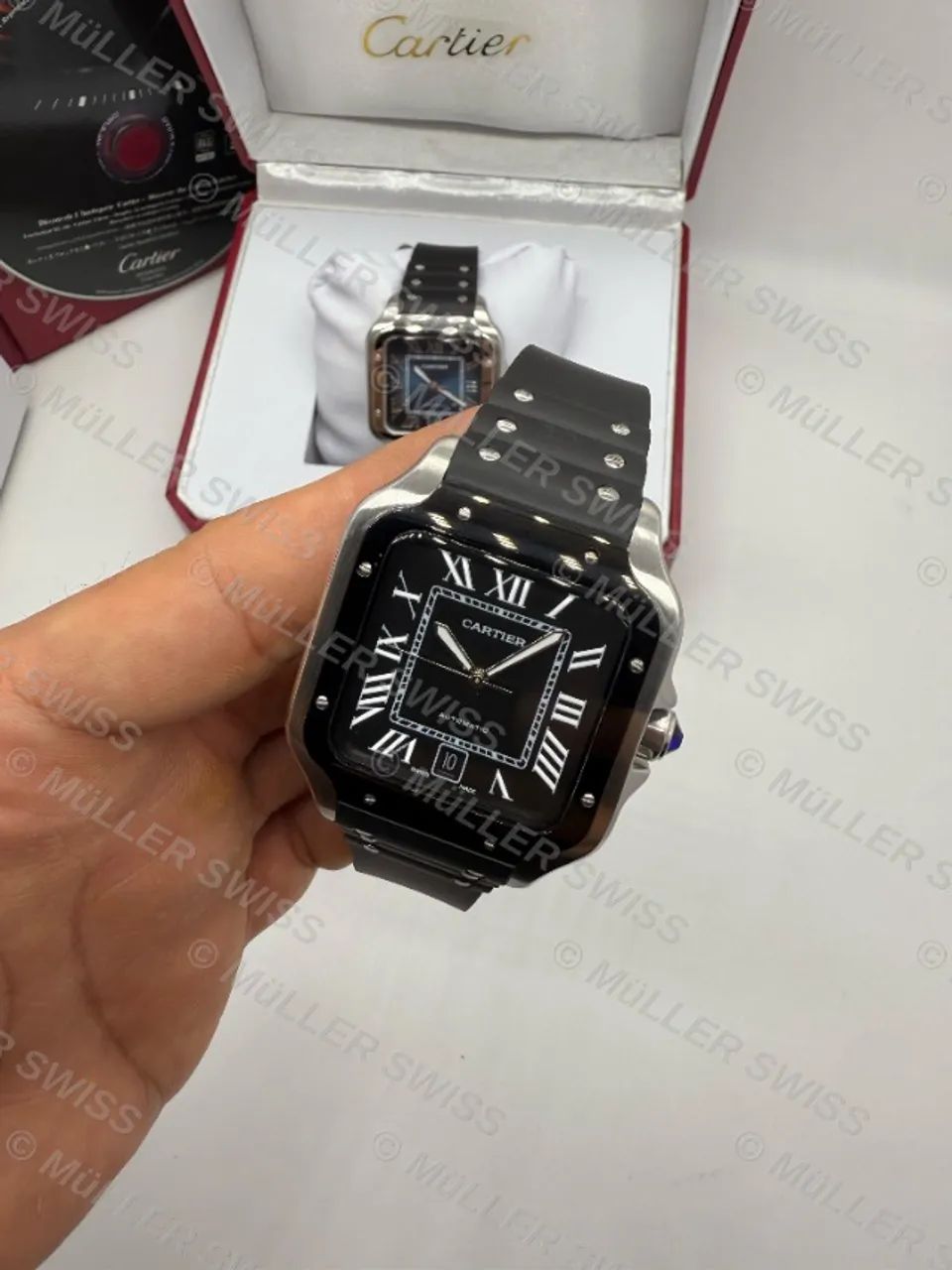 Relógio Cartier Santos 41mm Automático + Caixa Completa