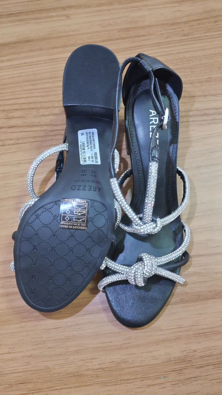 SANDÁLIA AREZZO PRETA 35 - Foto 3