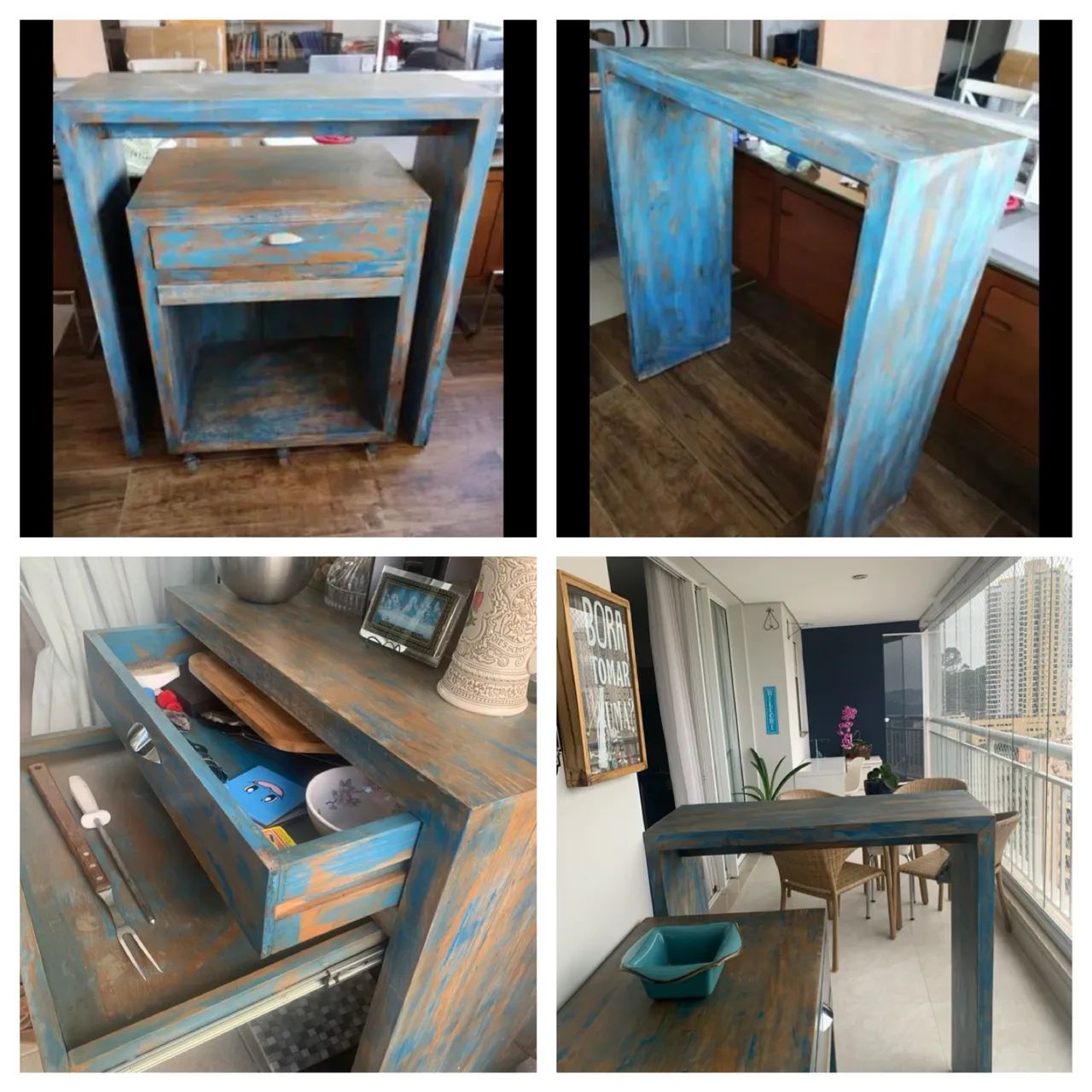 Móvel e bancada/mesa para churrasqueira 