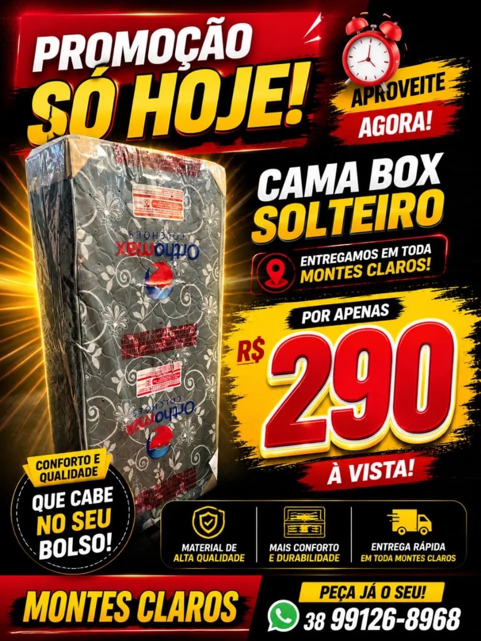 cama box solteiro R$ 290 PROMOÇÃO