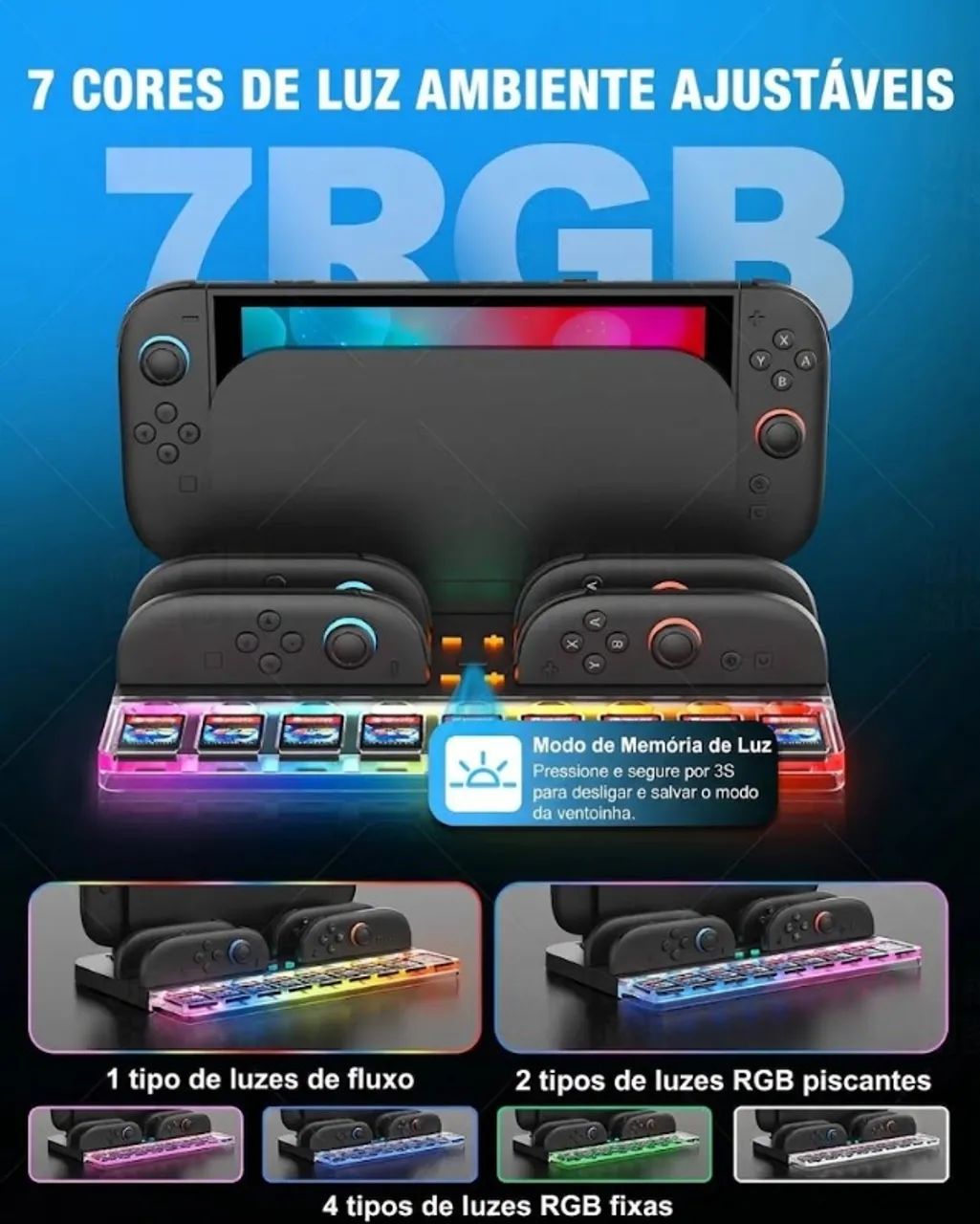 Base de Carregamento e Suporte para Controles Joy-Con do Nintendo Switch 2 - Foto 2