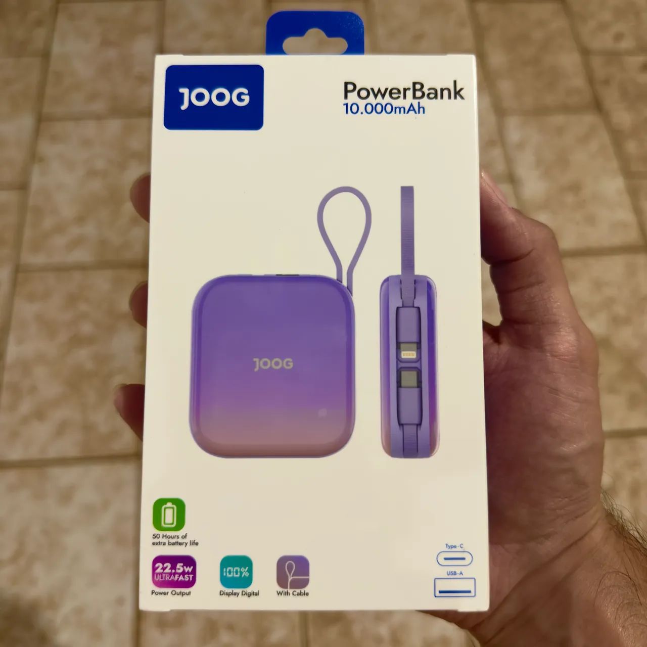 Power Bank Carregador Portátil 10000mah 22,5w Joog Novo Lacrado