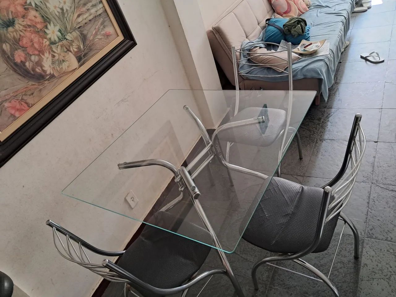 Mesa de vidro 4 cadeiras  - Foto 2