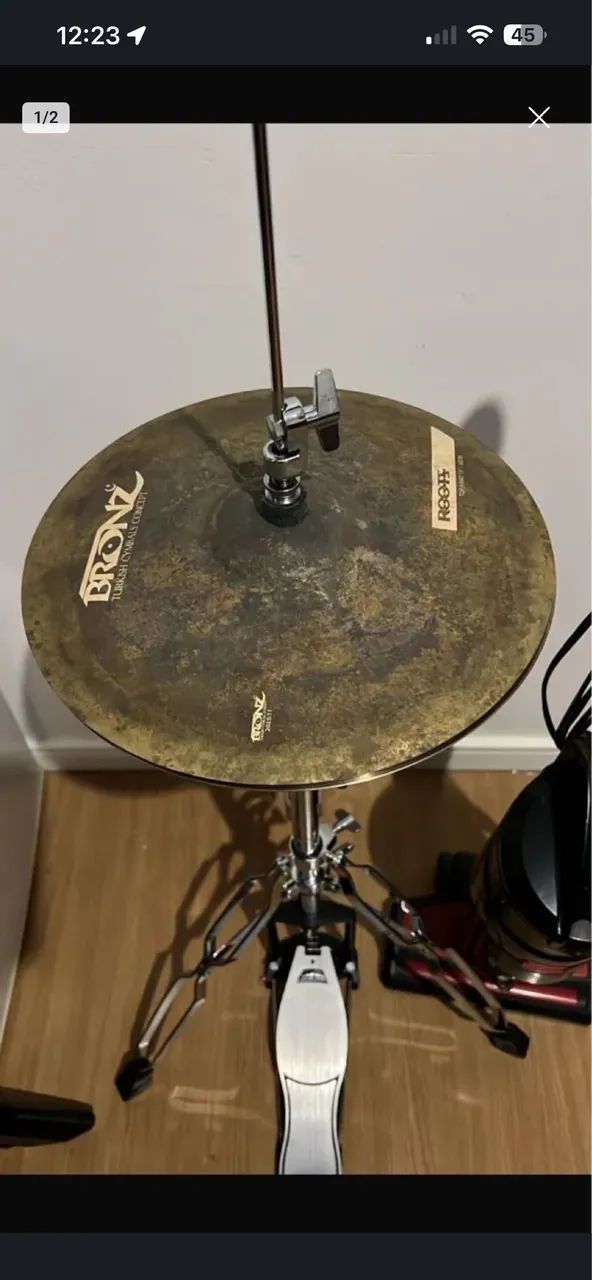 hi hat bronz 12 polegada - Foto 2