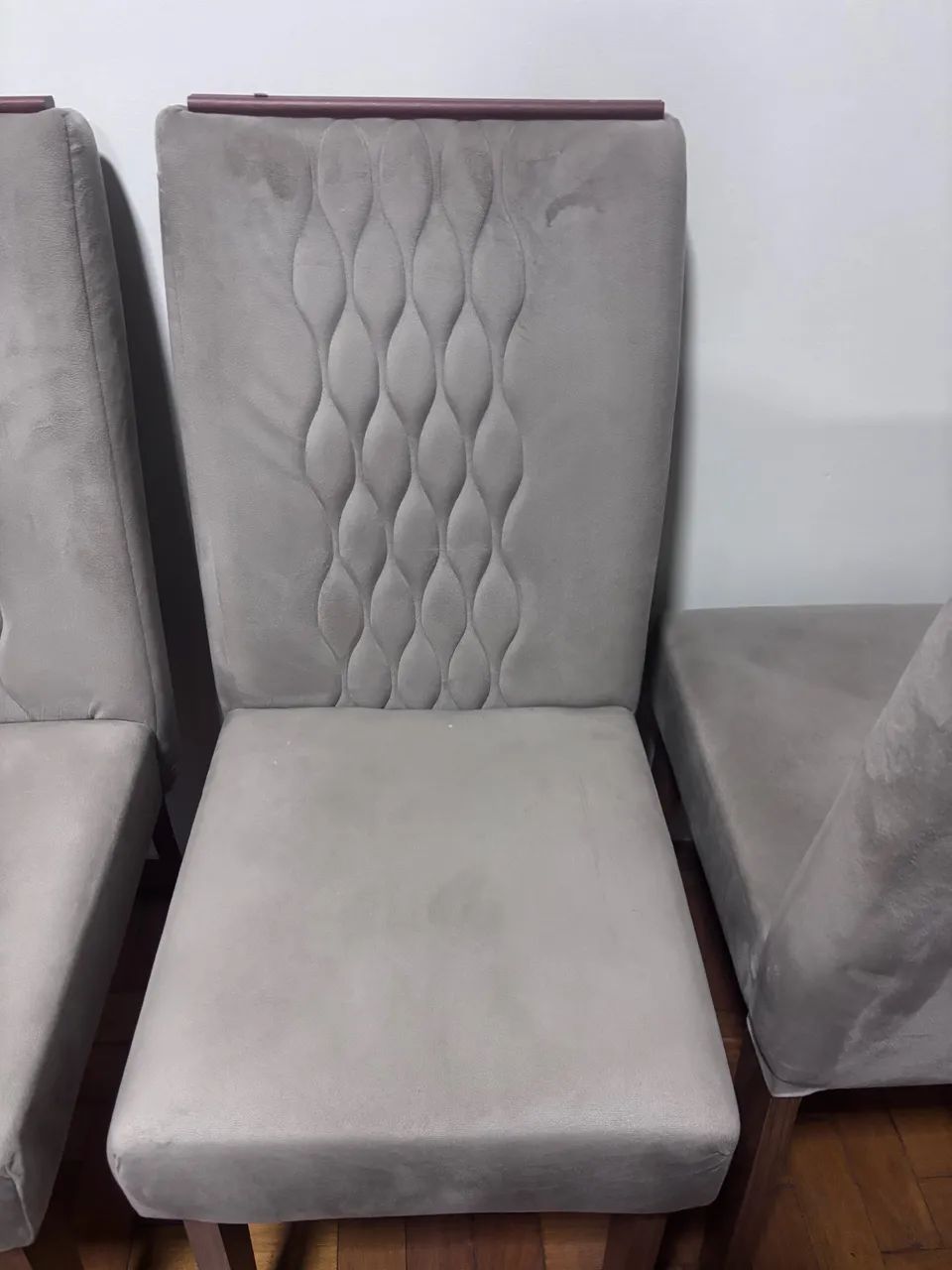 Conjunto 4 cadeiras suede bege  - Foto 4