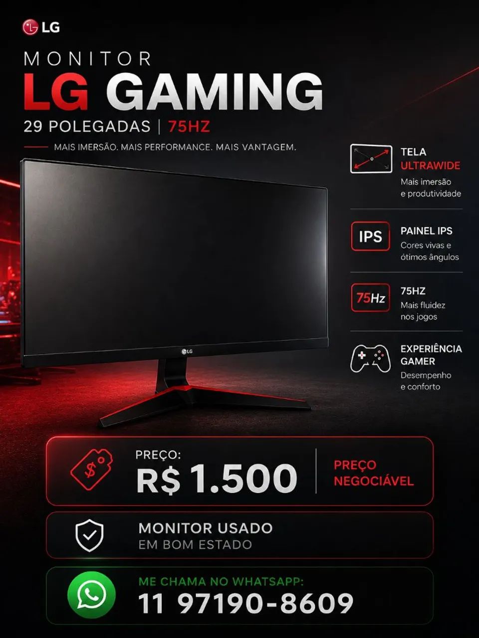 MONITOR LG ULTRA WIDE 29