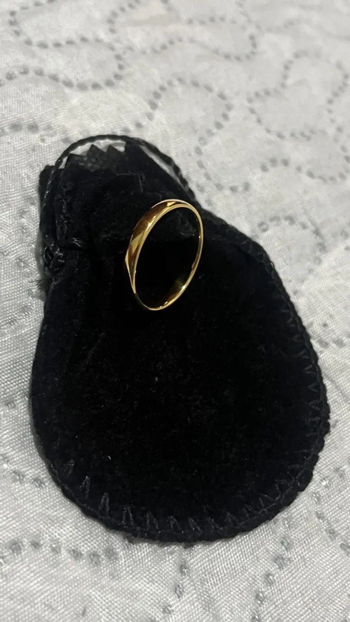 Aliança banhada a ouro 18K - Foto 2