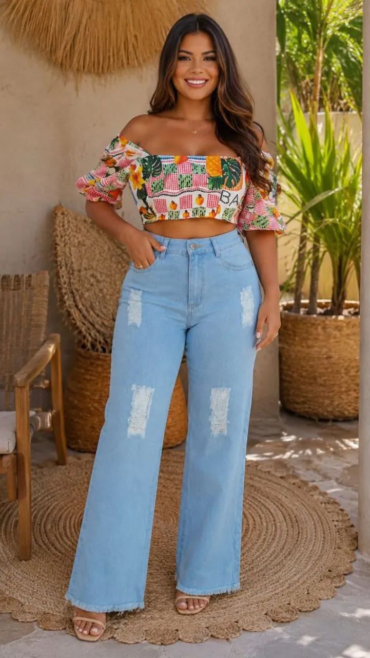 Calça jeans+croped  - Foto 2