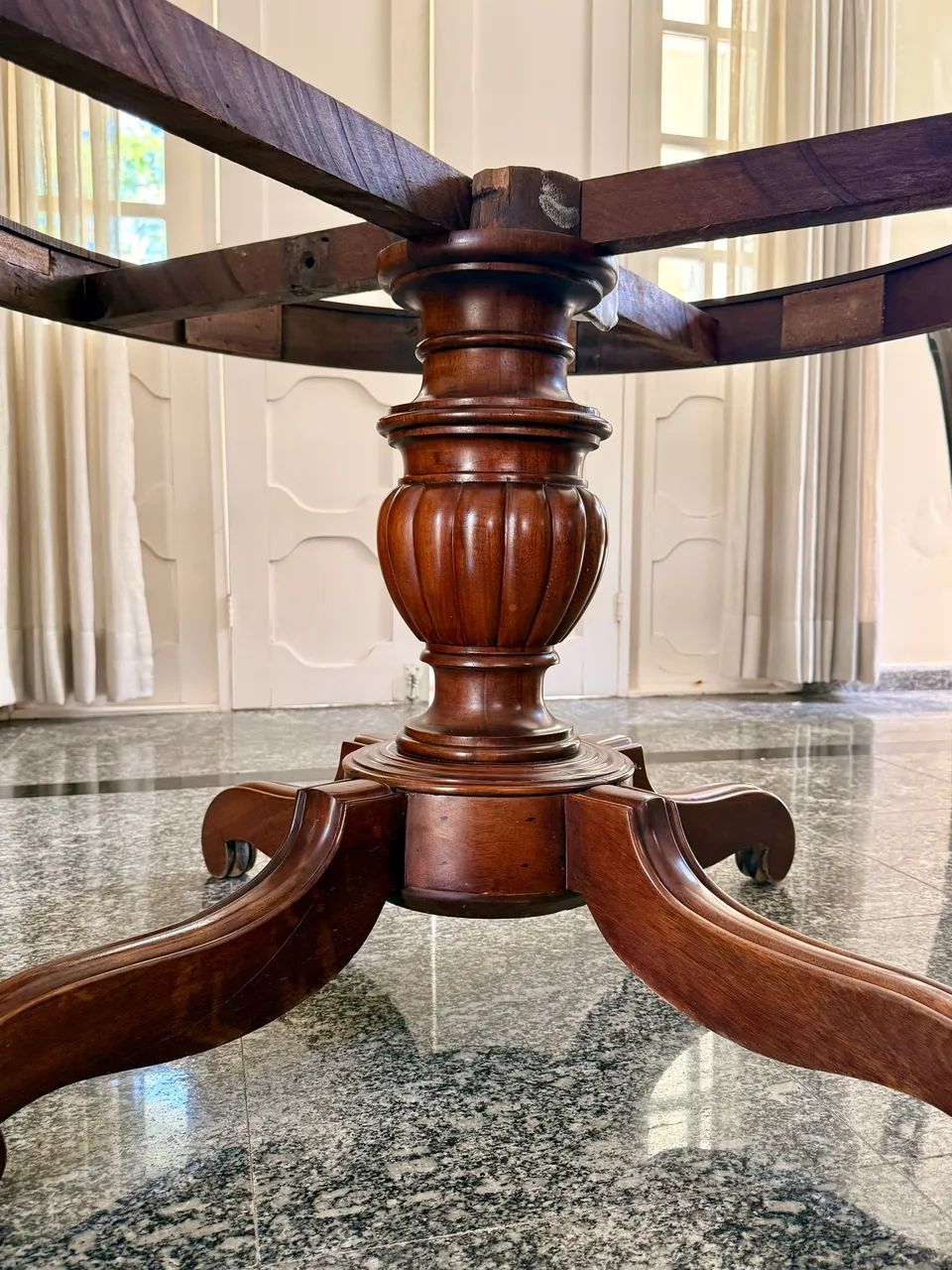 Base para mesa de jantar redonda em madeira maciça  - Foto 4