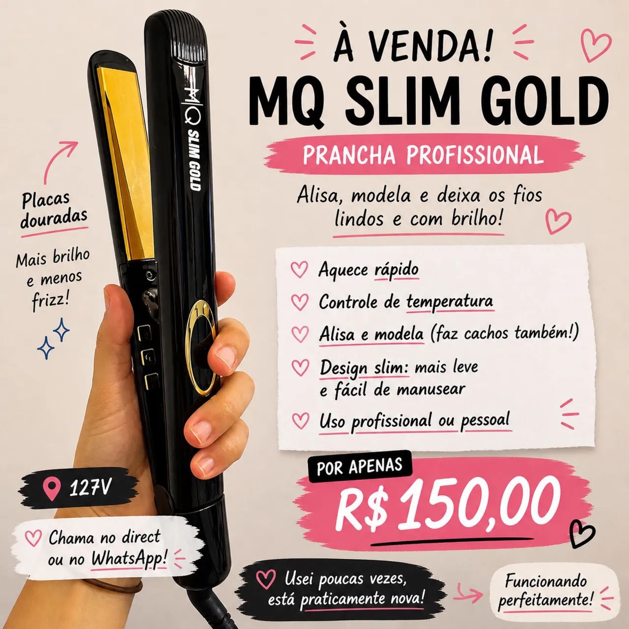 Prancha | Chapinha  MQ Slim Gold