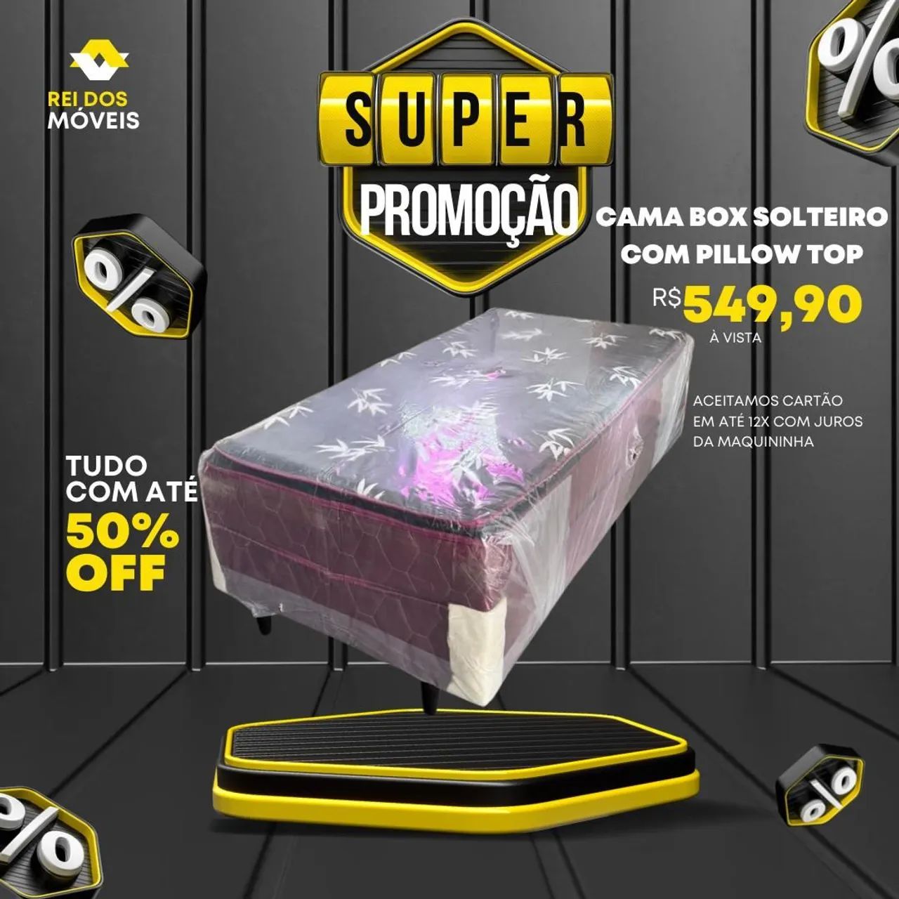 Cama Box solteiro com pillow top
