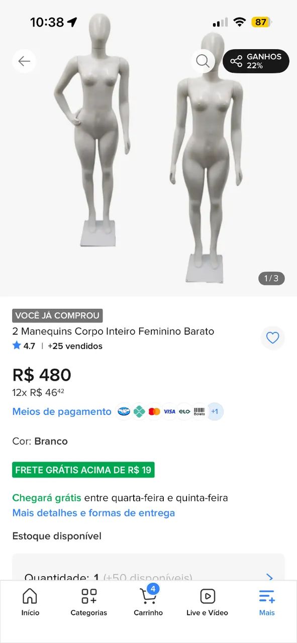 Manequim roupa 