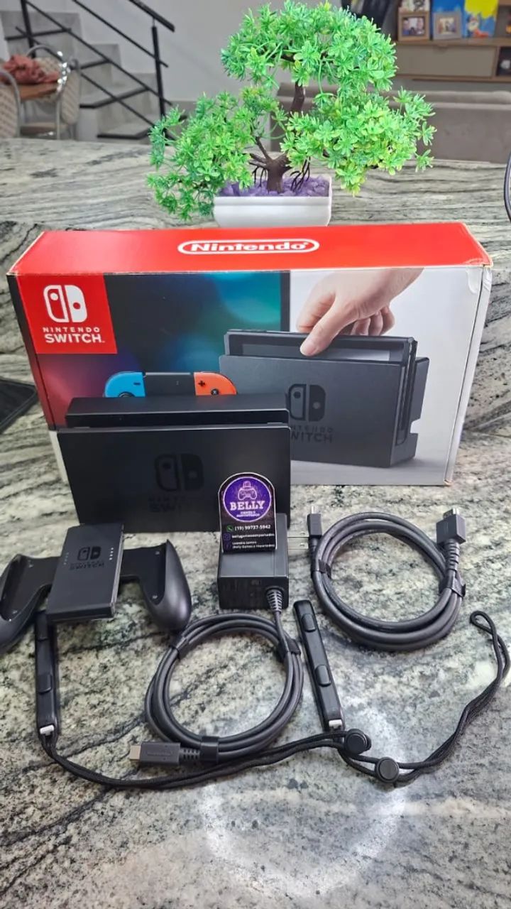 NINTENDO SWITCH DESBLOQUEADO NA CAIXA COM 18 JOGOS - Foto 5