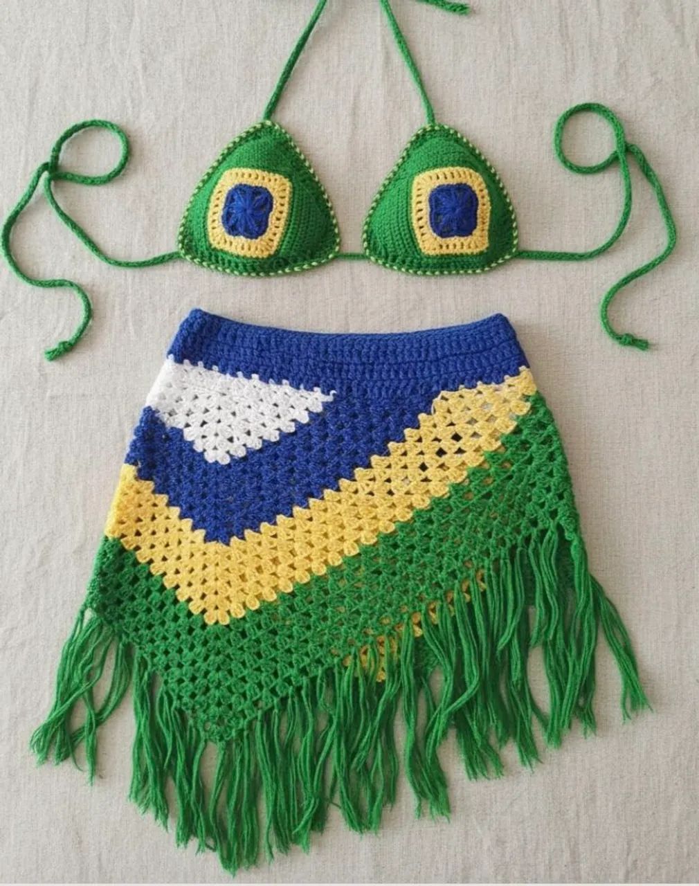 Conjunto de saída de praia de croche  - Foto 5