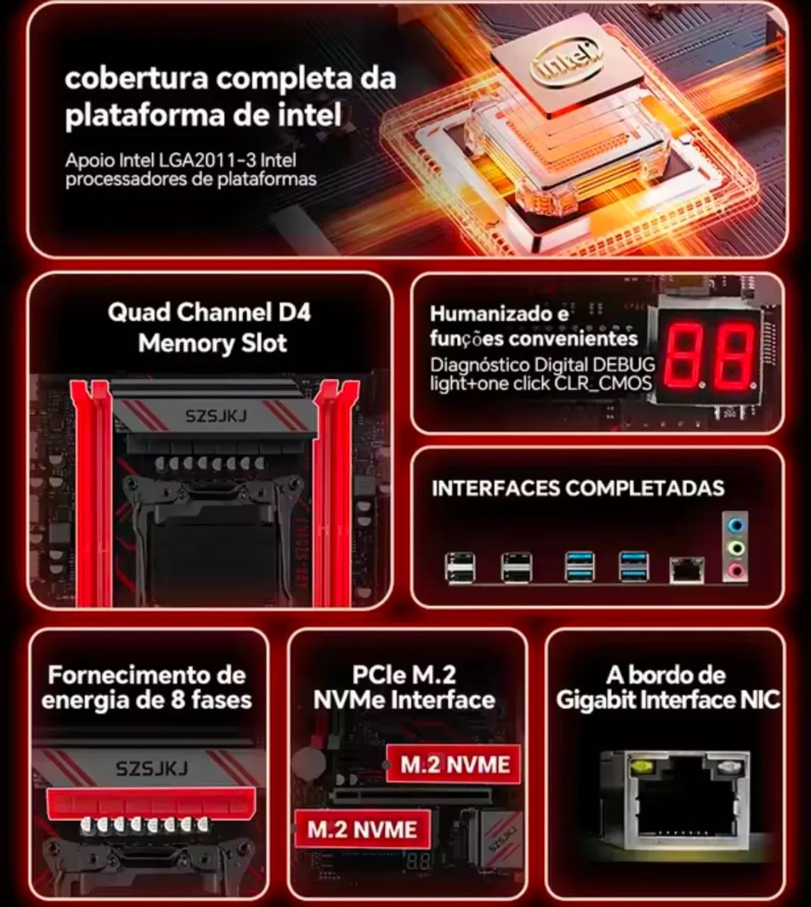 Kit Gamer Intel Xeon E5-2680 v4 + SZSJKJ X99 - Foto 2
