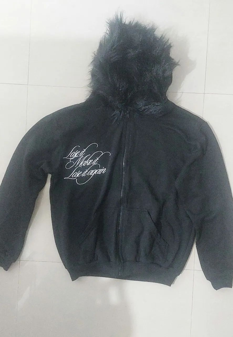 Moletom Infame Lose It Zip Up Preto