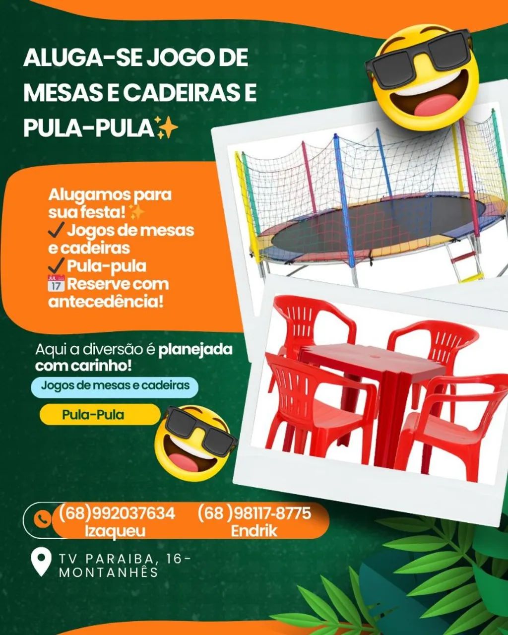 Aluguéis de mesas e cadeiras e pula-pula - Foto 3