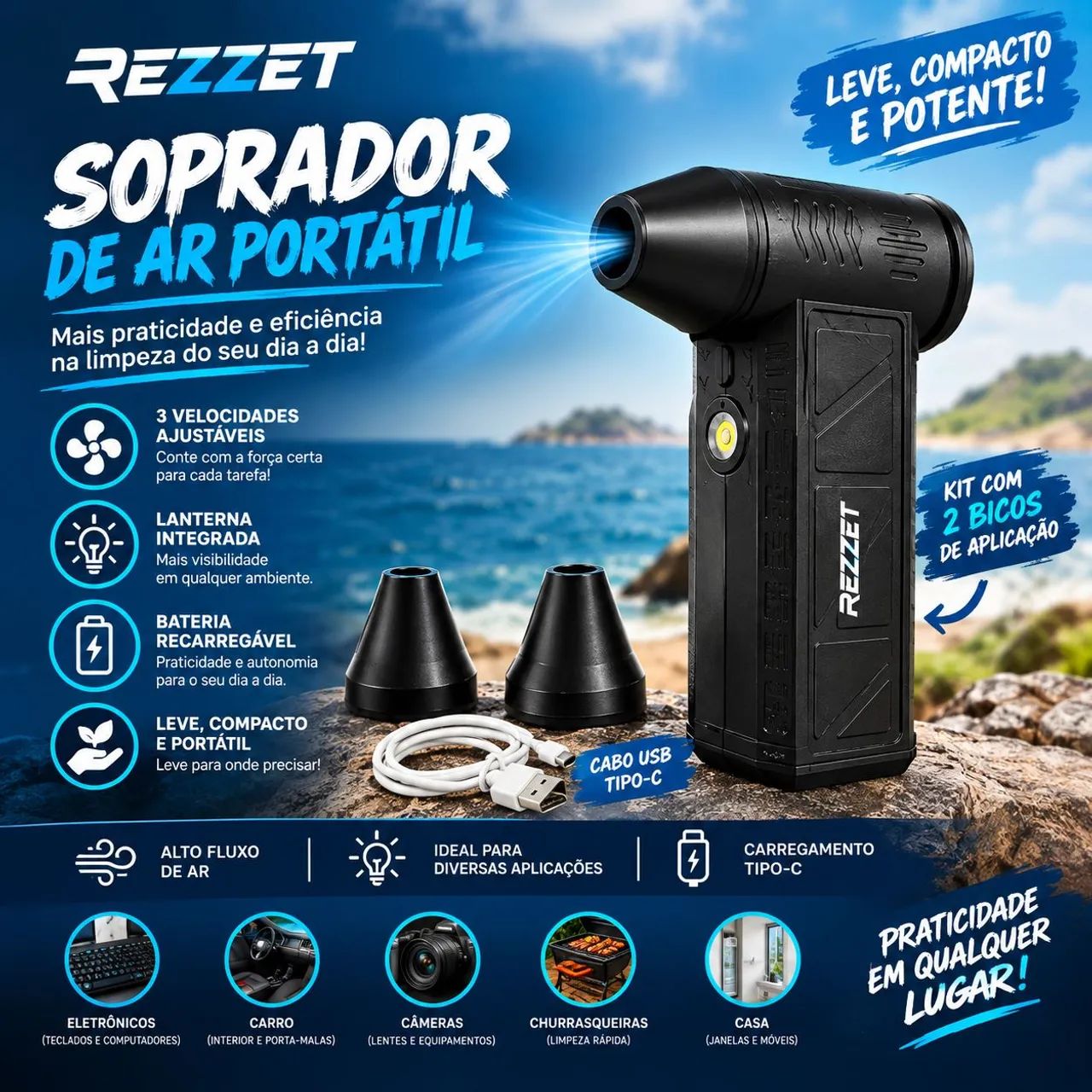 Mini soprador 