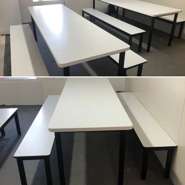 Mesa para refeitorio com bancos inteiricos - Foto 3