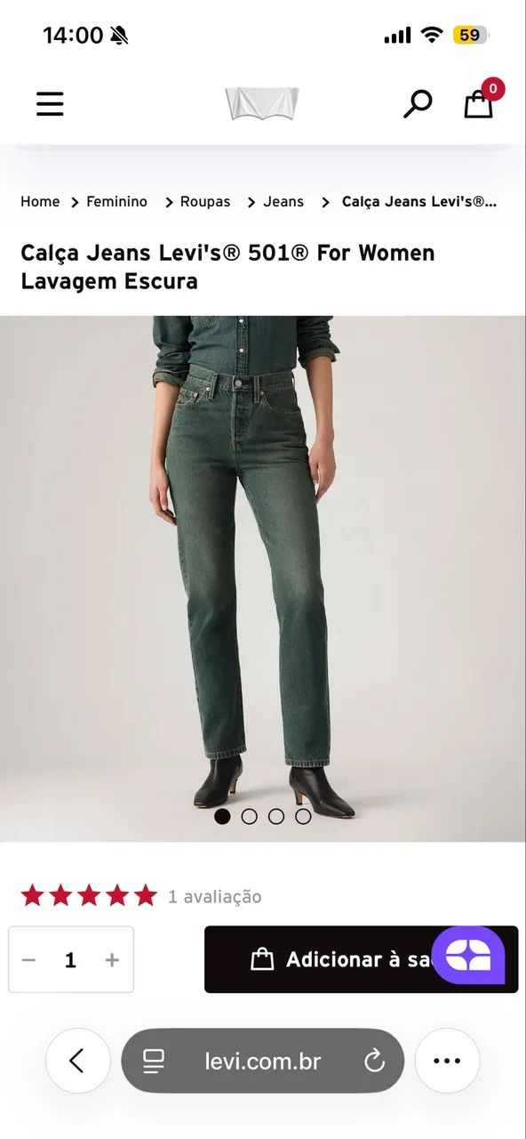 CALÇA LEVI?S 501 tamanho 43 - Foto 4