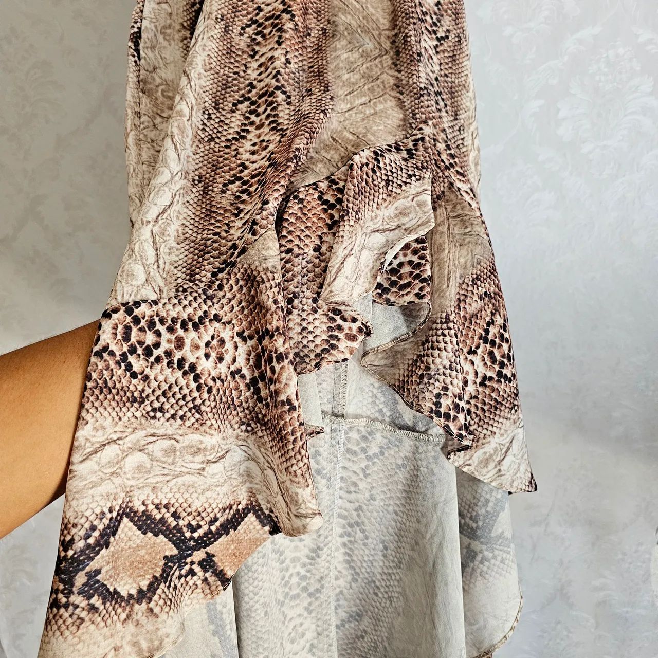 vestido talgui midi animal print m - Foto 4
