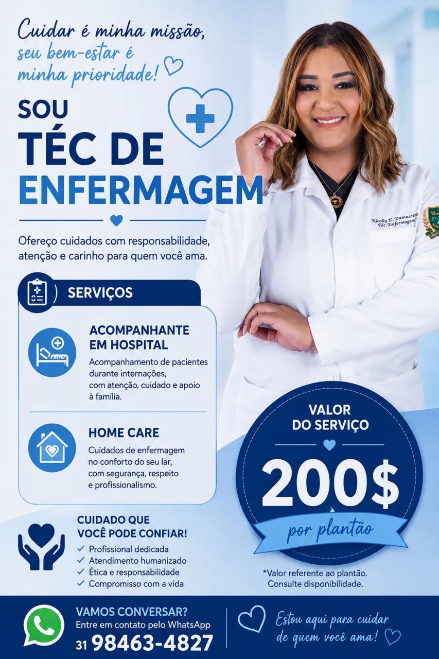 Cuidador de idosos e acompanhamento hospitalar 