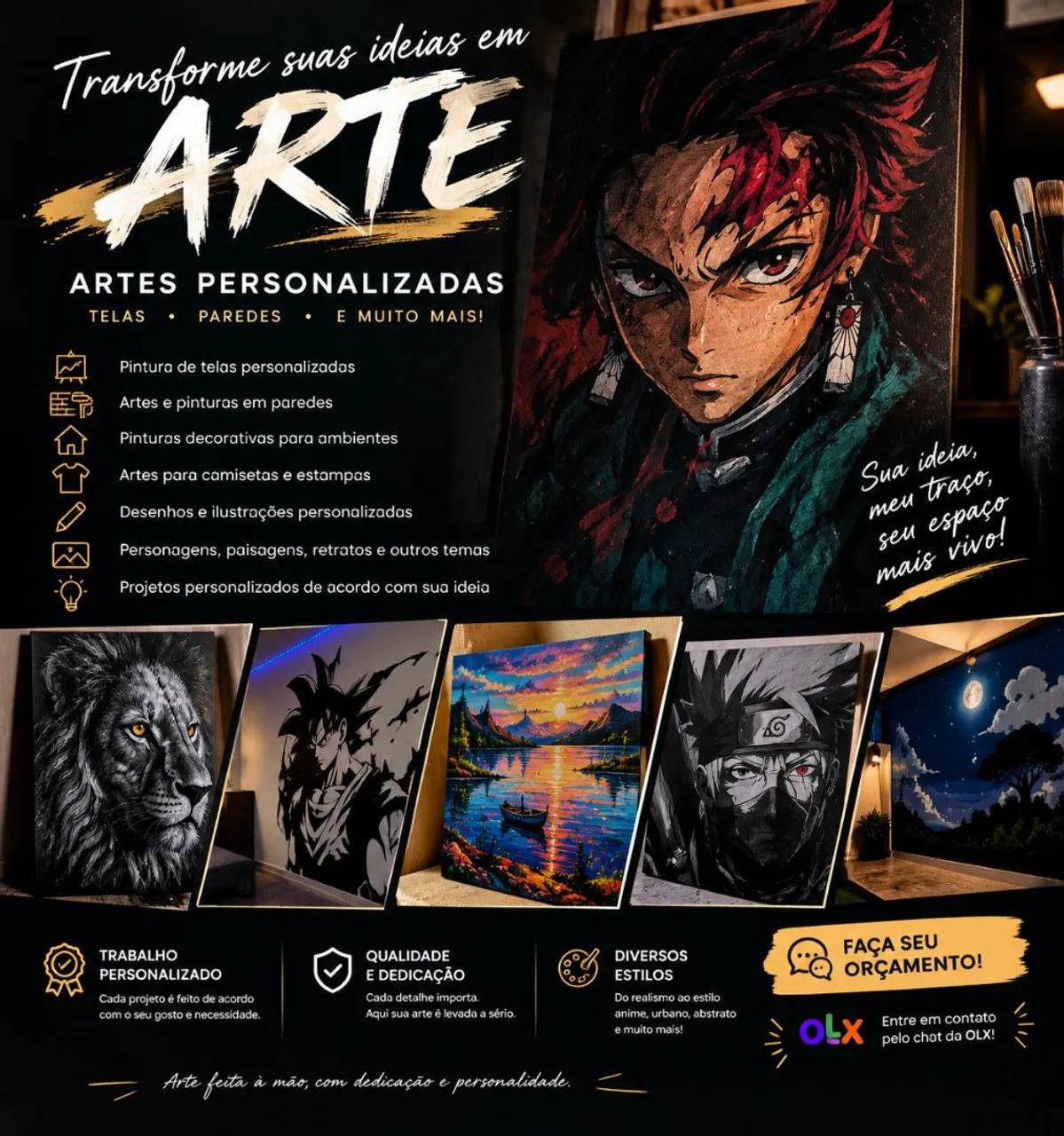 ARTES PERSONALIZADAS | TELAS, PAREDES E MUITO MAIS!