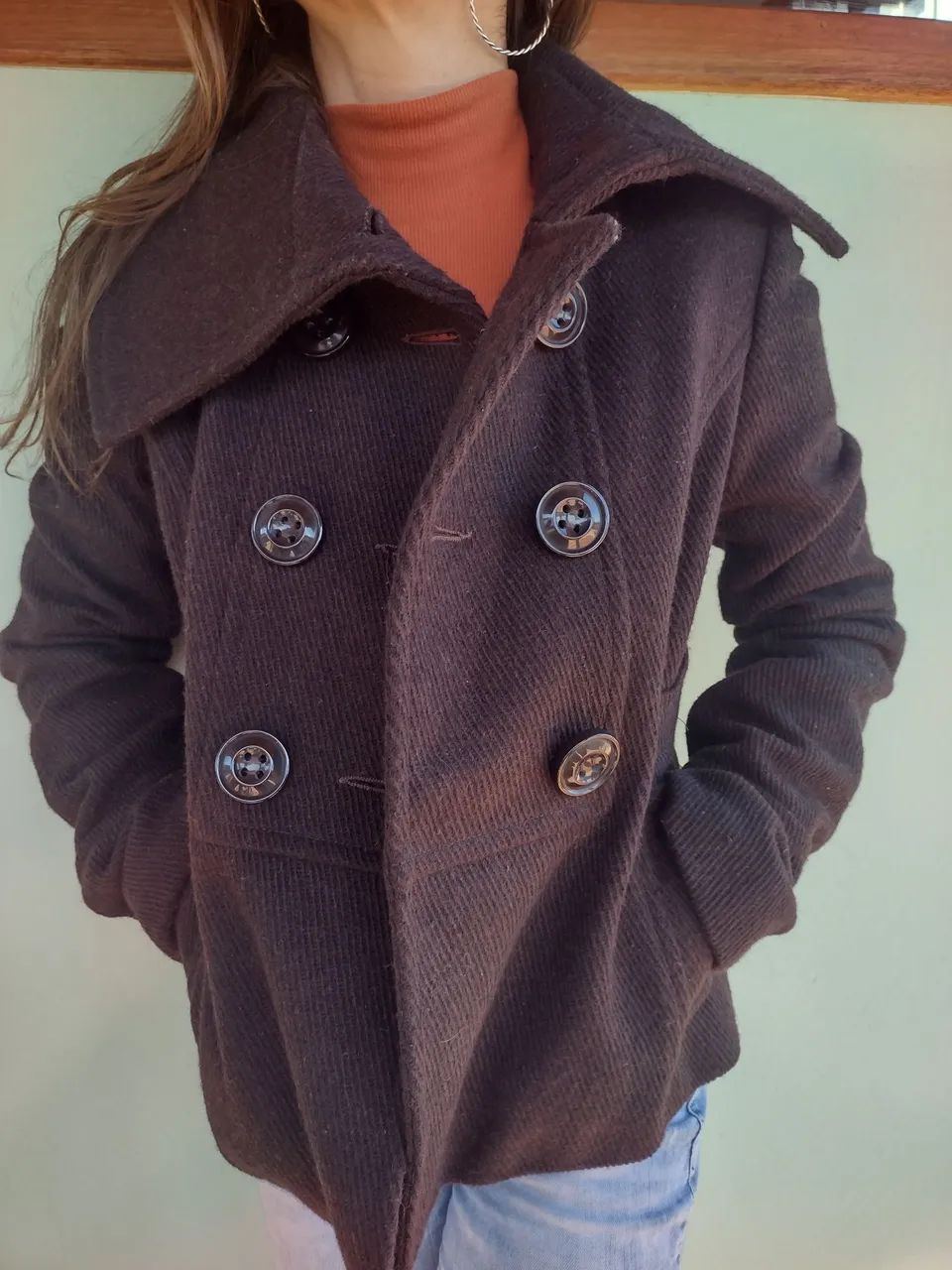 Casaco feminino 30% lã estilo europeu - Foto 4