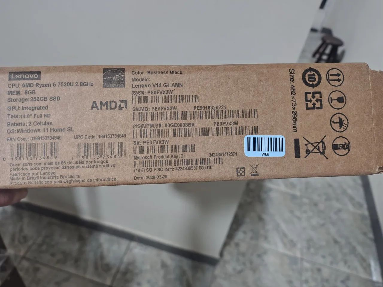 Notebook Lenovo 14 polegadas - novo - Foto 5