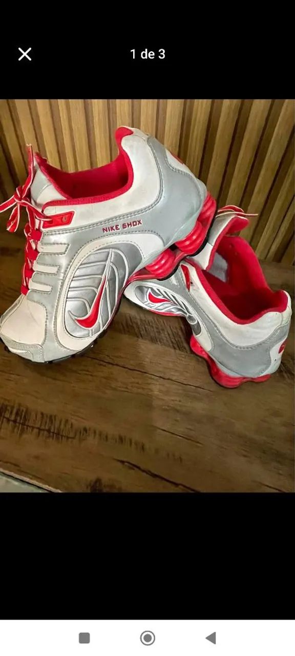 Nike Shox 5 molas ORIGINAL Branco e vermelho