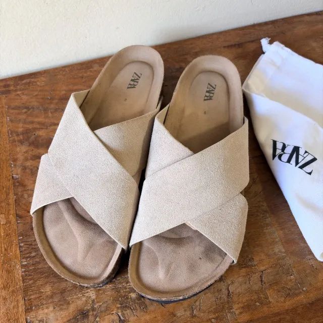 Zara Sandália de Couro Masculina