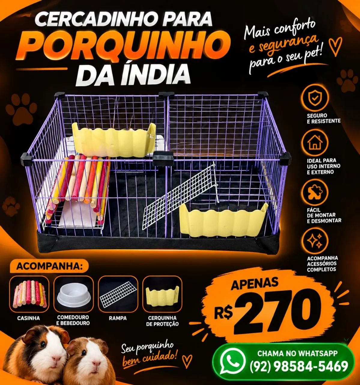 Cercadinho para porquinho da índia 