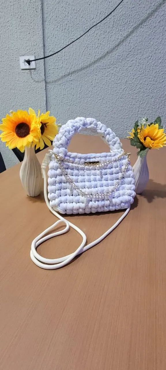 Bolsa de crochê de ombro  - Foto 2
