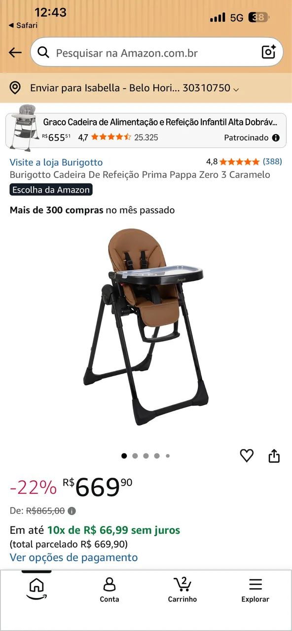 Cadeirinha de alimentação  - Foto 2