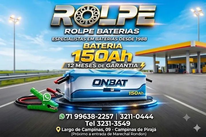 Bateria \NOVA \Marca Onbat 150ah \A Base de Troca