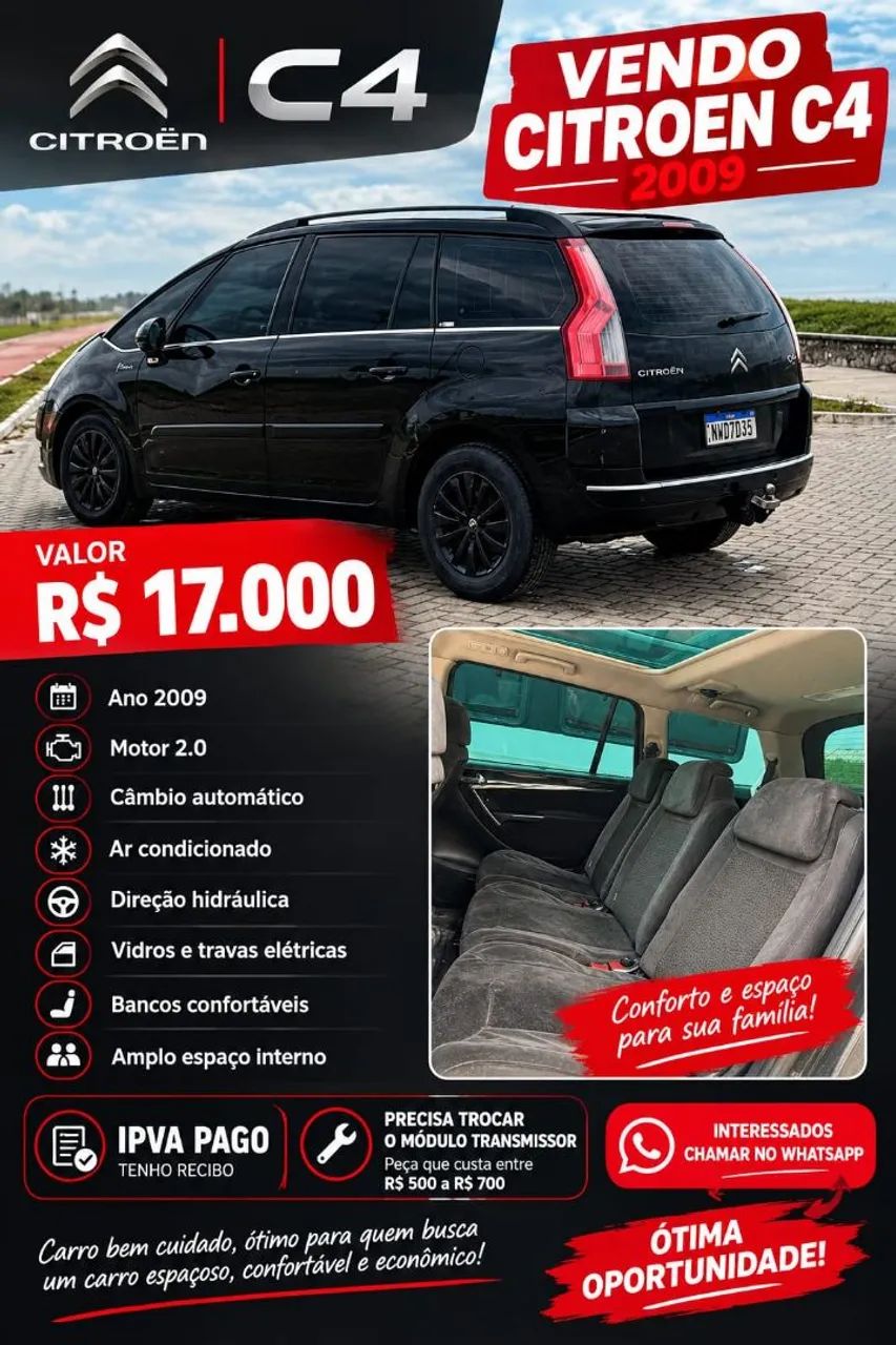 Citroën C4 C4 PICASSO GRAND 2.0 16V 143CV AUT 2009