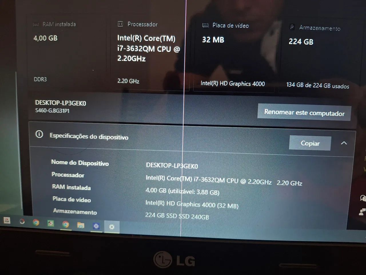 Notebook LG Core i7 / SSD 240GB / 4GB RAM - Foto 5