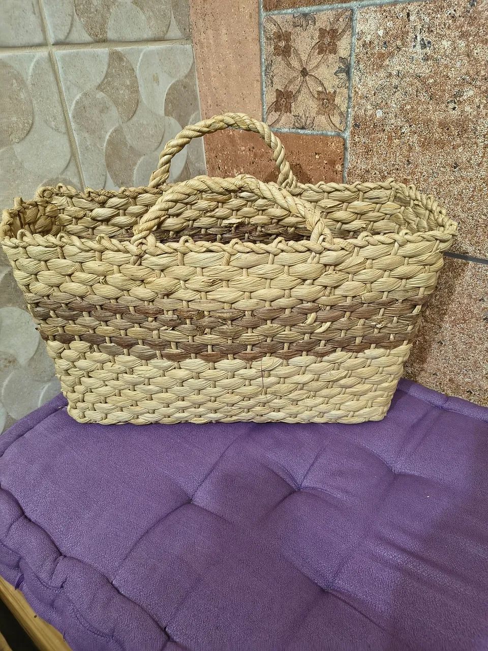 Bolsa de palha semi nova  - Foto 3