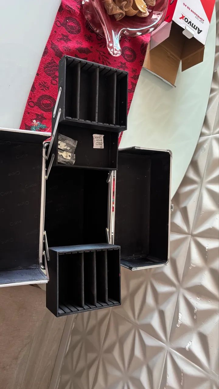 Maleta organizadora de maquiagem/alumínio estilo Paris - Foto 3