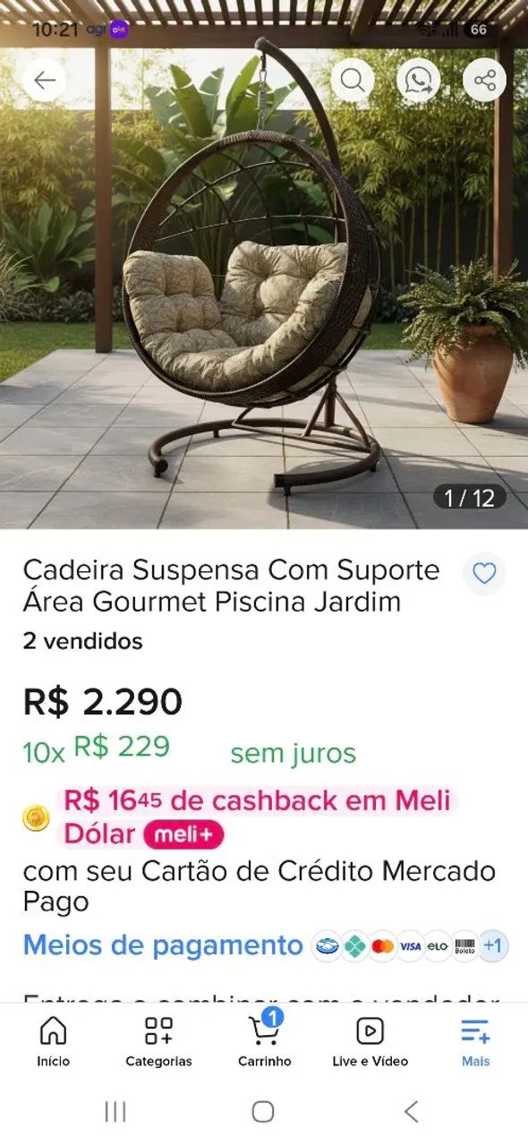 Cadeira Balanço suspenso  - Foto 4