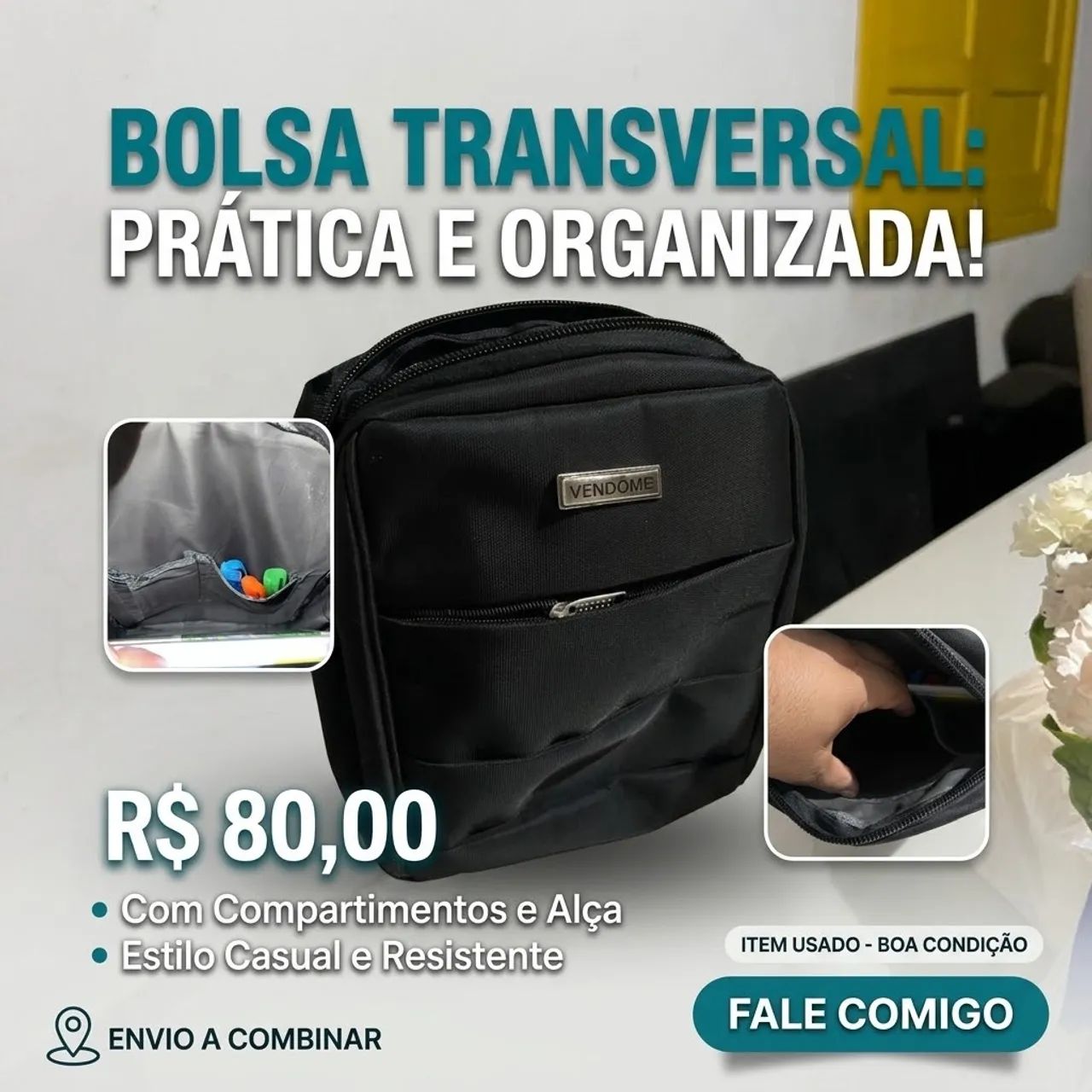 Bolsa Transversal: Praticidade e Organização para o seu dia a dia!