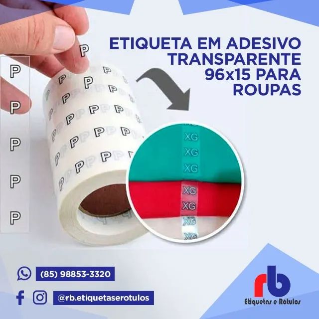 ADESIVOS DE TAMANHO PARA CAMISA - Foto 4