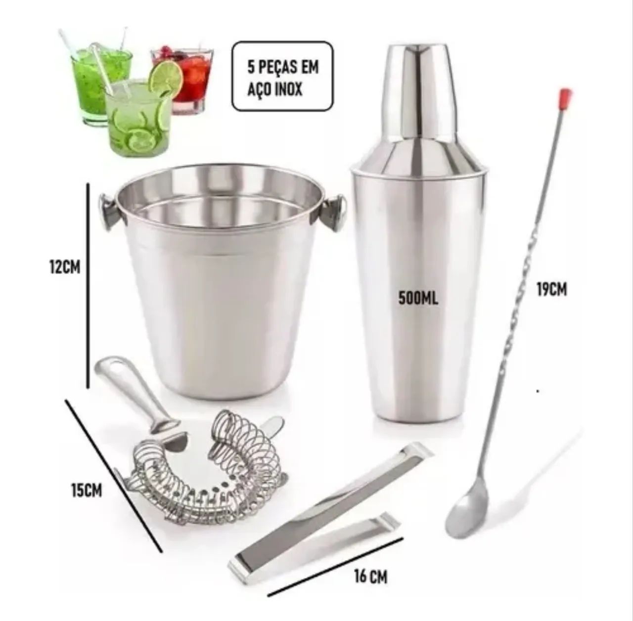 Kit Bar Inox 5pçs - NOVO na caixa - Foto 2